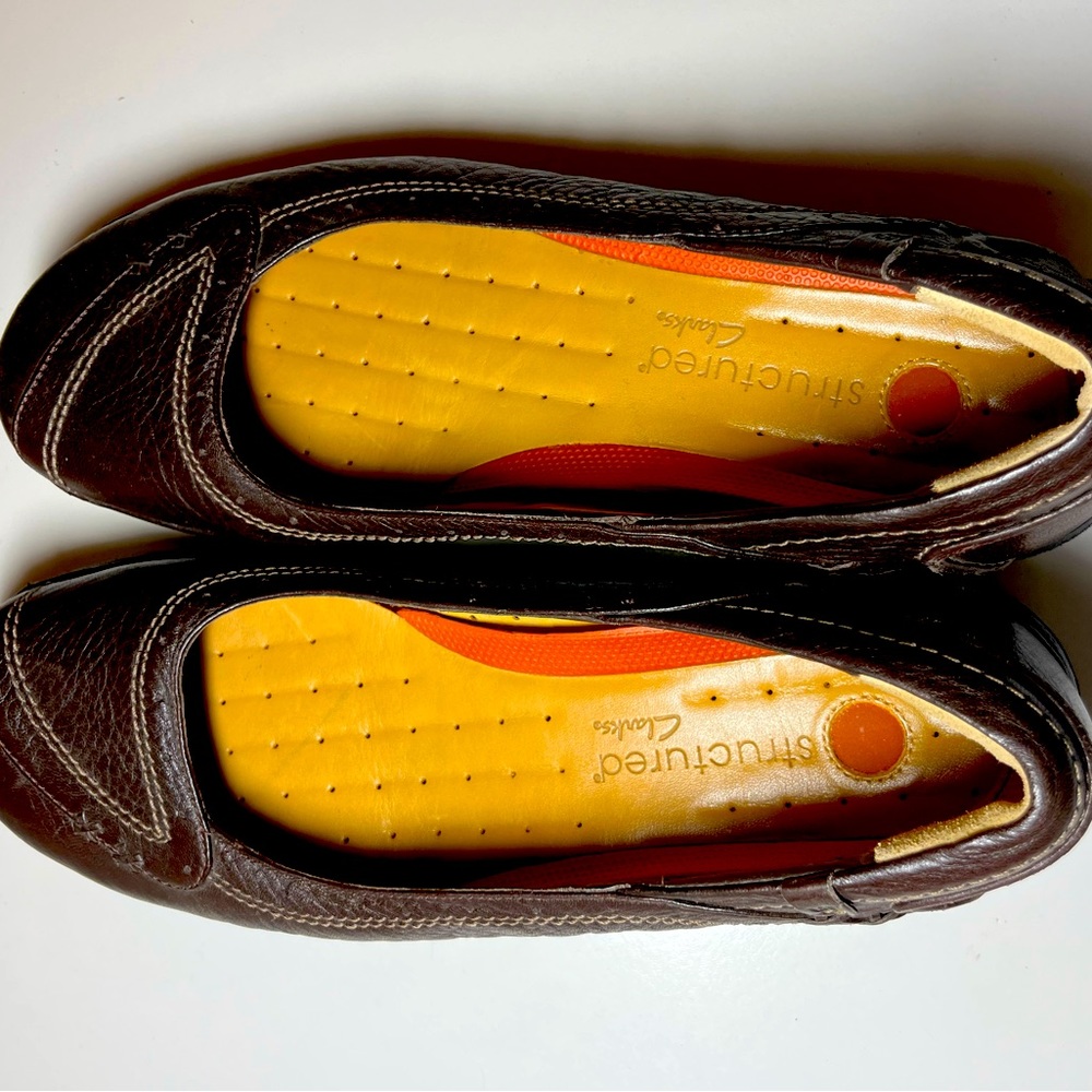 Ladies, Clark’s, slip on shoes.  Good condition.  Hardly worn.